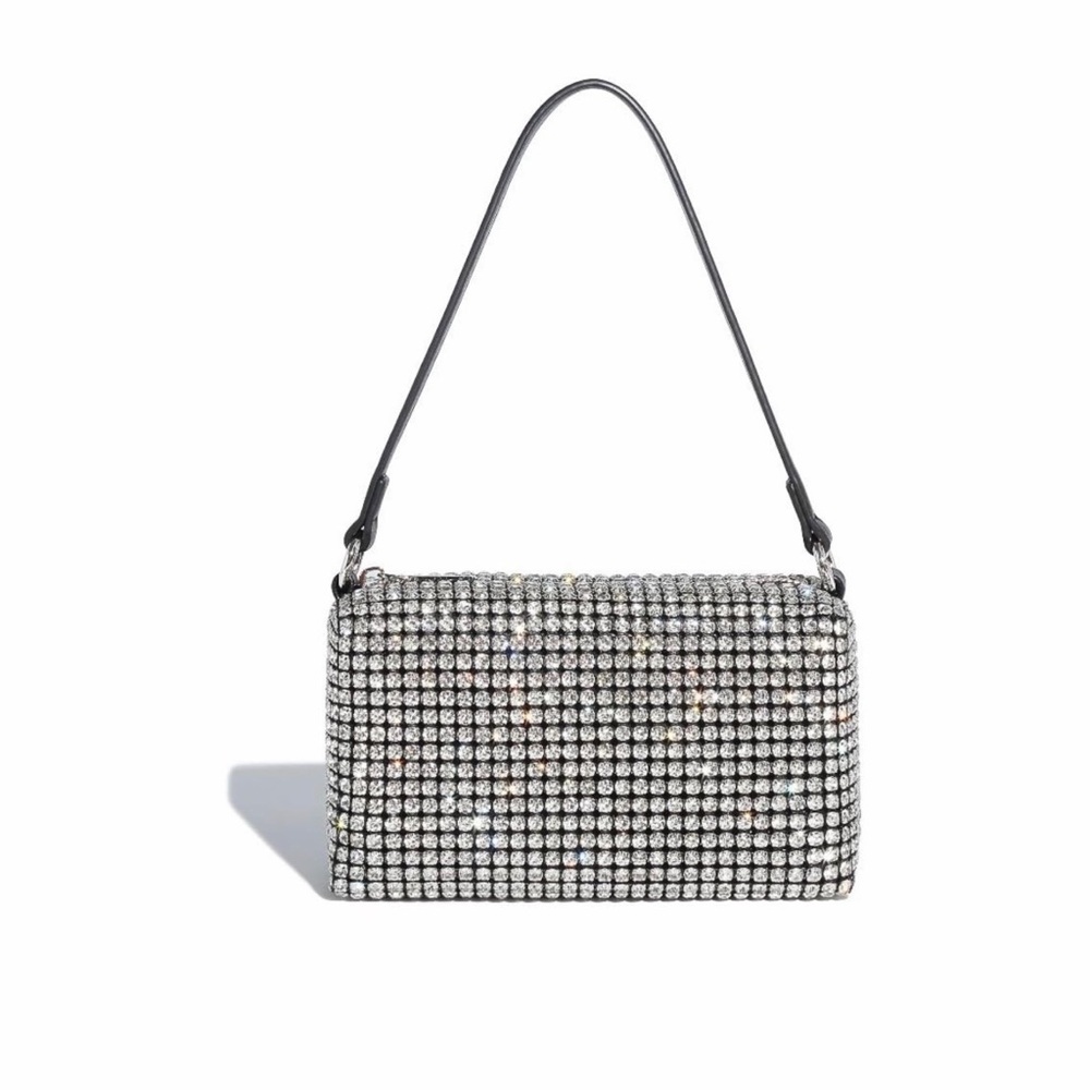Crystal Rhinestone Shoulder Bag in Silver
